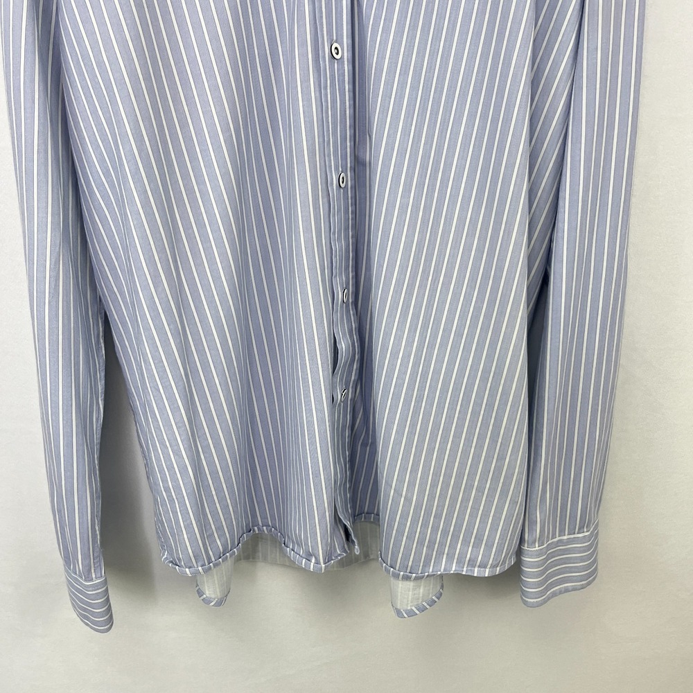 Buttercloth Dress Shirt Mens 2XL Blue Stripe Icy Cotton Regular Fit Stretch - Picture 4 of 13